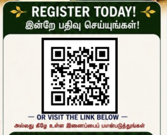 Register today — scan QR code